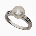 серебряное кольцо с жемчугом  57073620